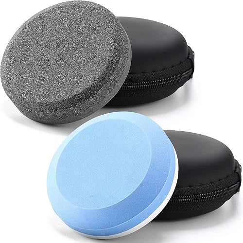 Miniatura 1 de Afilador de 4 hachas con funda, afilador de hacha multiusos con doble grano, disco de piedra de doble grano, disco de piedra para afilar hacha de