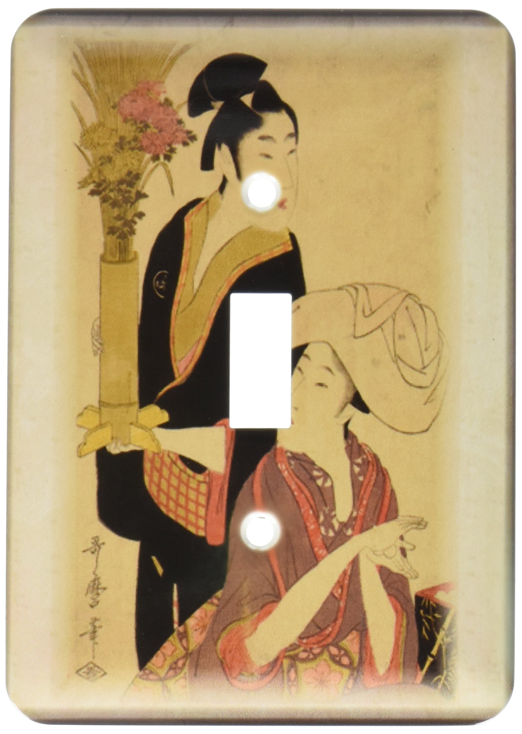 Interrupteur japonais vintage Geishas 3dRose lsp_100446_1 en finition brillante haut de gamme