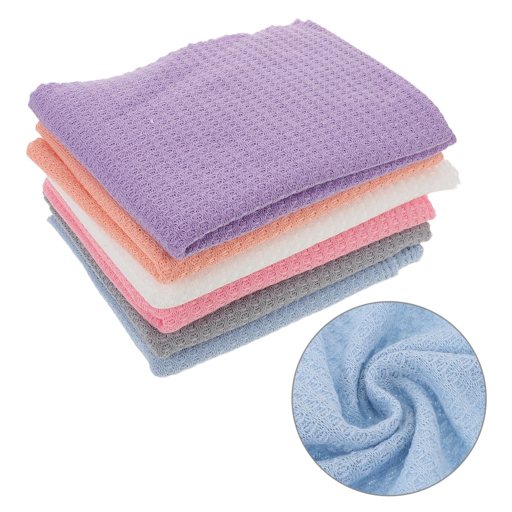 NOLITOY 6 Stück Teiliges Fotografie Wrap Elastische Neugeborenen Wickeldecken Atmungsaktive und Weiche Swaddle Tücher Weiß Rosa Hellblau für Fotoshootings