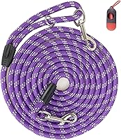 Vista 1 de Codepets Correa de cuerda larga para entrenamiento de perros de 12, 20, 30, 50 pies, hilos reflectantes, correas para perros y gatos, cordón