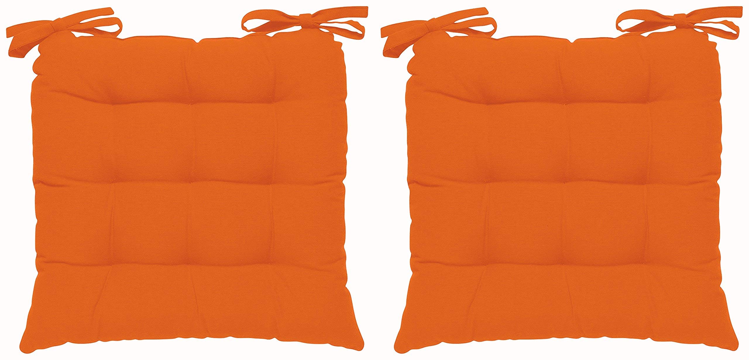Encasa XO Chair Cushions for Sitting 40x40 cm - Orange | Dining Chair Cushions [Set of 2] | Seat Cushion with Thick Microfiber Filling for Home, Office, Garden Chairs (B07BJ6MCWG) Amazon Price History, Amazon Price Tracker