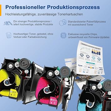Palmtree 207X Mit Chip Toner Kompatibel für HP 207X 207A Schwarz für HP Color LaserJet Pro MFP M283fdw Toner für Color LaserJet Pro M255dw M282nw M283fdn M255nw M283 M282 M255 W2210A W2210X -4 Pack