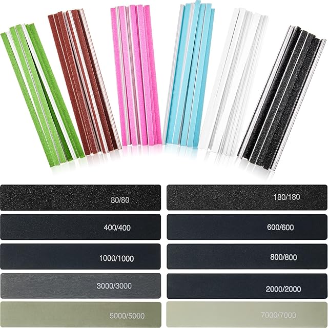 70 Pcs Sanding Sticks Polishing Sticks Fine Sanding Twig Coded Abrasive Sanding Sticks for Plastic Models Assorted Metal and Wood Sanding Tools Accessory for Model Craft Amateur Beginner