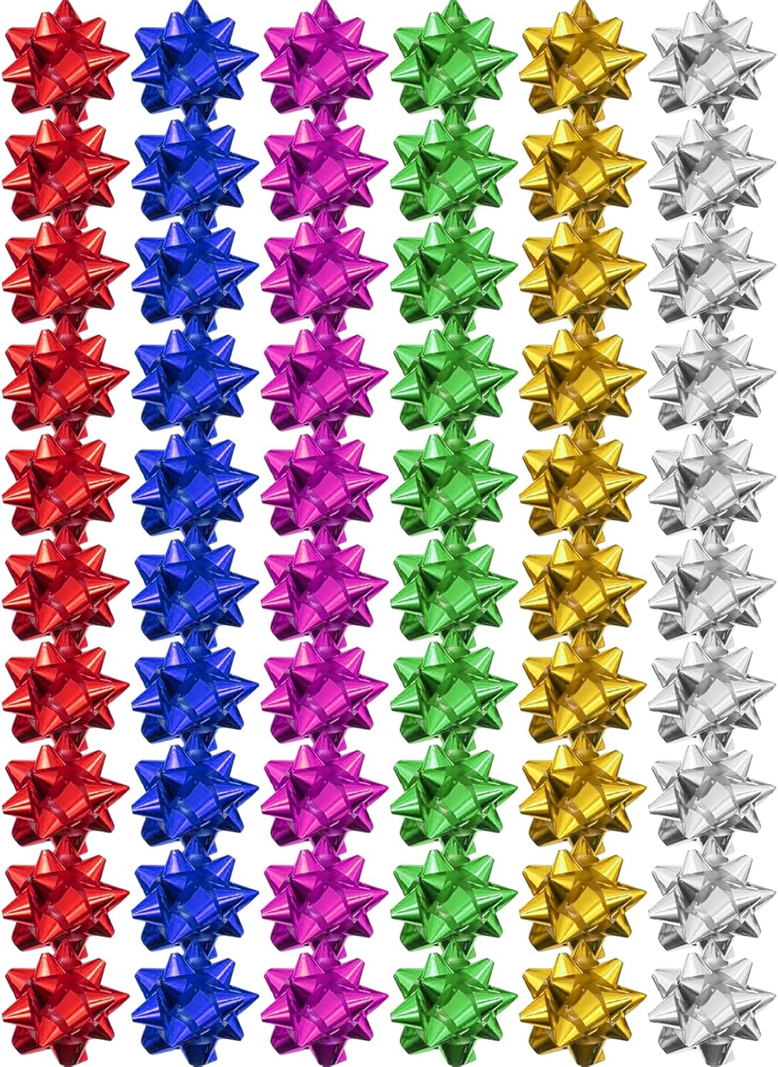 DALAETUS 60 Pcs Christmas Metallic Gift Bows, Metallic Gift Wrap Bows