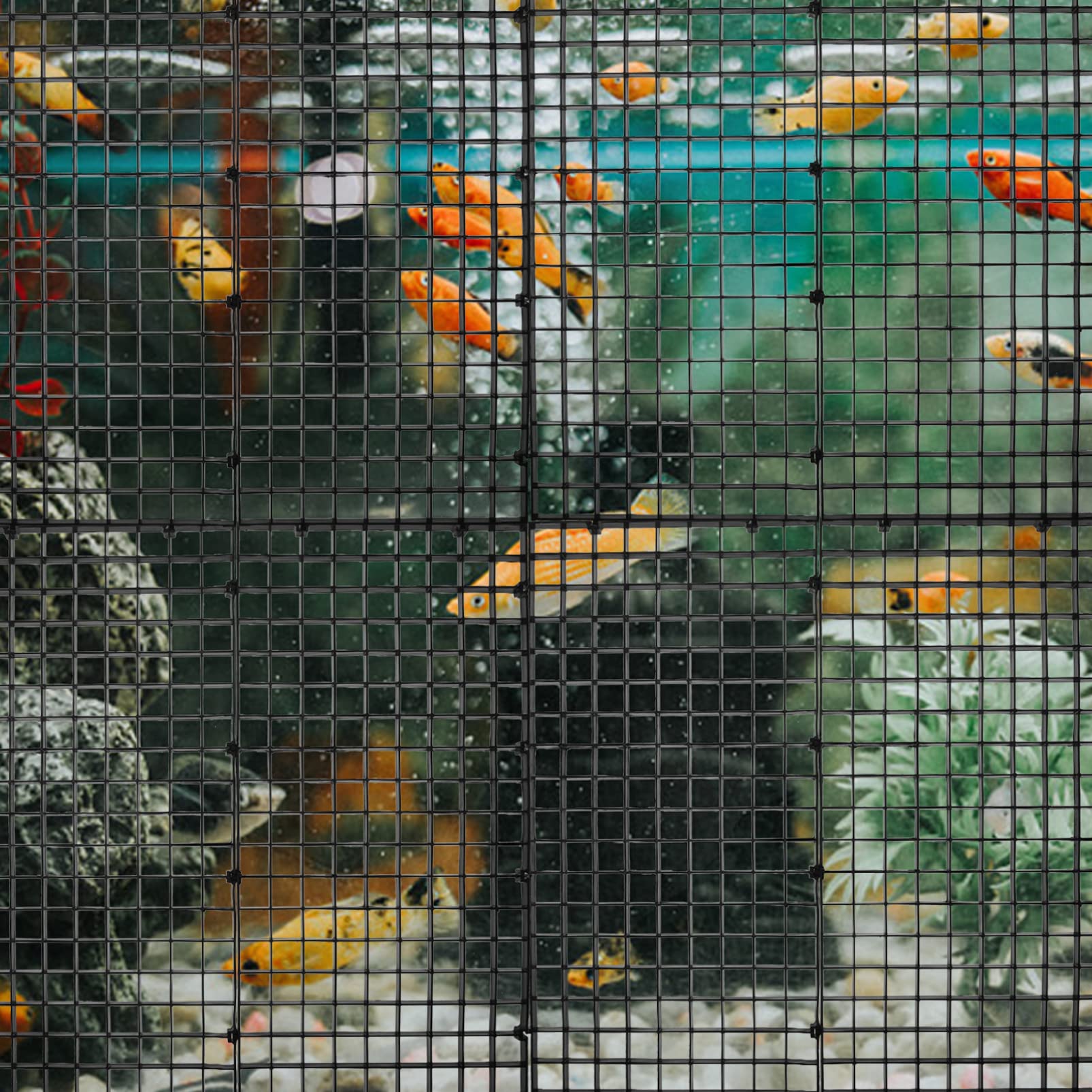 POPETPOP 10 Pezzi Divisori per Acquario in Plastico Nero Griglia Fondo Acquario Facile da Installare e Rimuovere per Separare Pesci in Vasca
