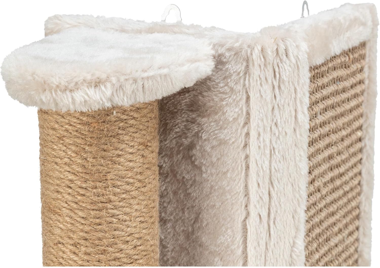 Trixie Wall Mounted Corner Scratching Board with Extra Post – Vertical Sisal Rope Pad for Indoor Cats – Easy-Install Corner Scratch Pad – Beige, 5.9 x 5.9 x 19.7 in
