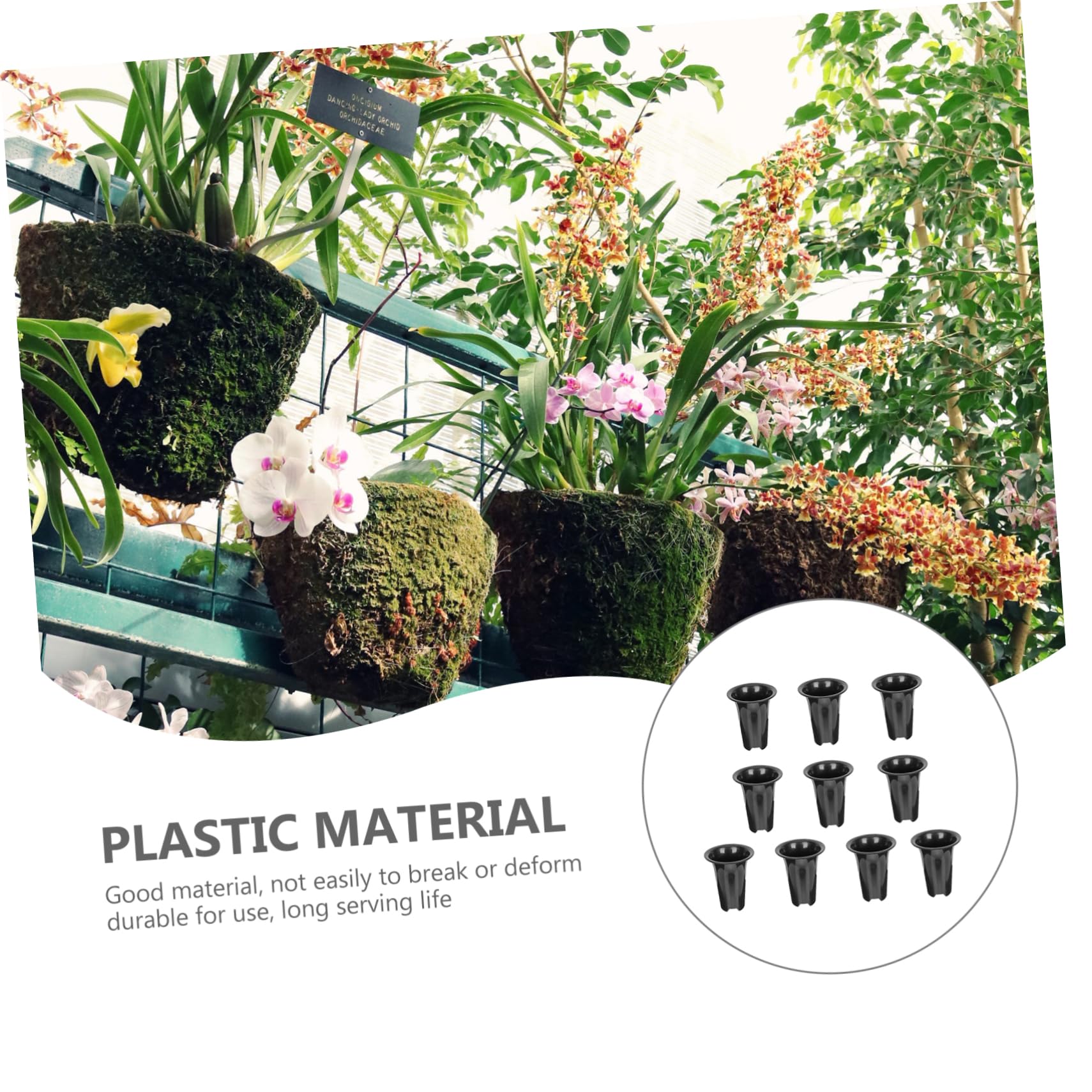BESPORTBLE 10pcs Pots pour Orchidées Noirs en Plastique Perméables et Respirants, Haute Taille Contrôle des Racines, pour Plantes D’intérieur et Jardin