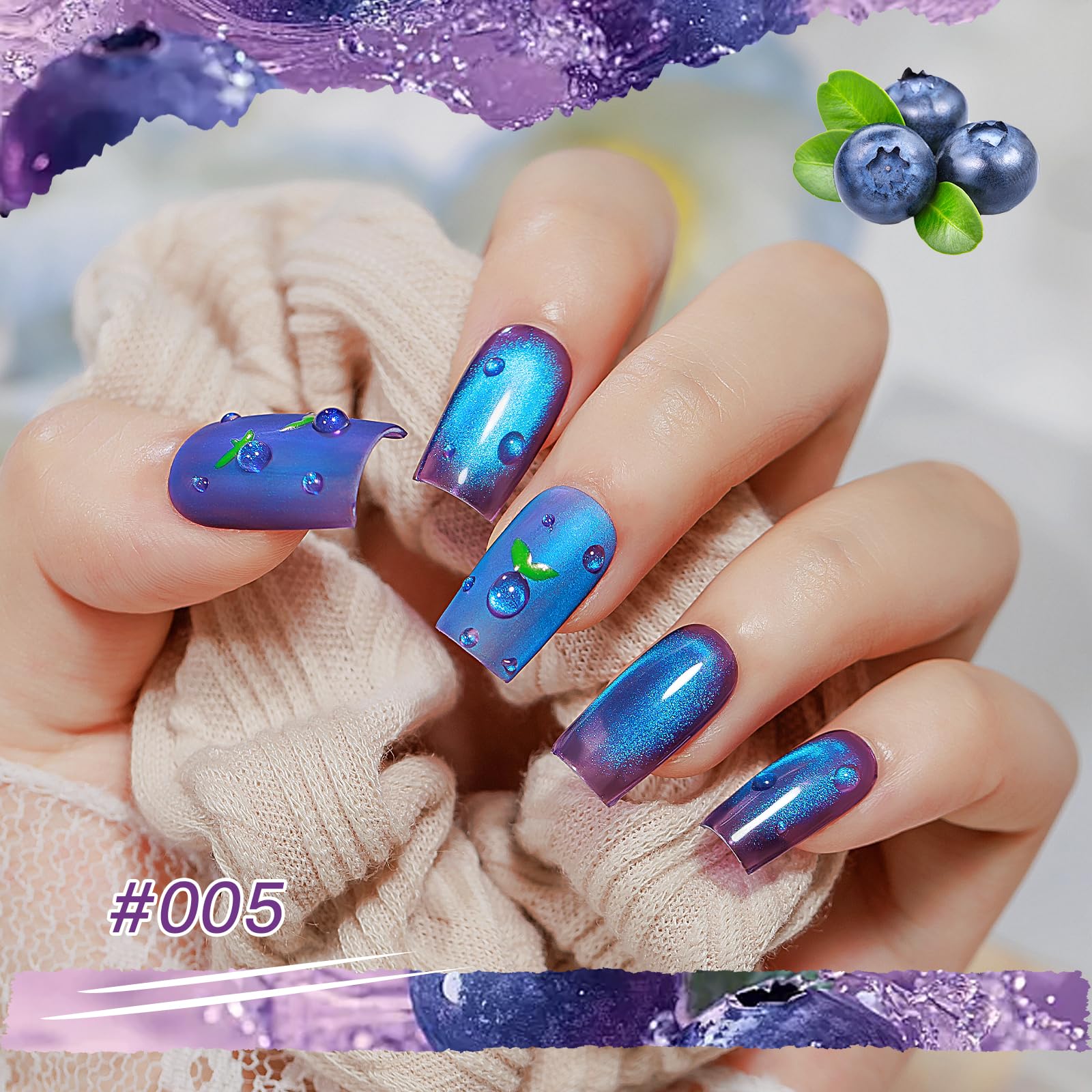 Amazon.com : MIZHSE Cat Eye Gel Nail Polish, Fruit Colors Magnetic