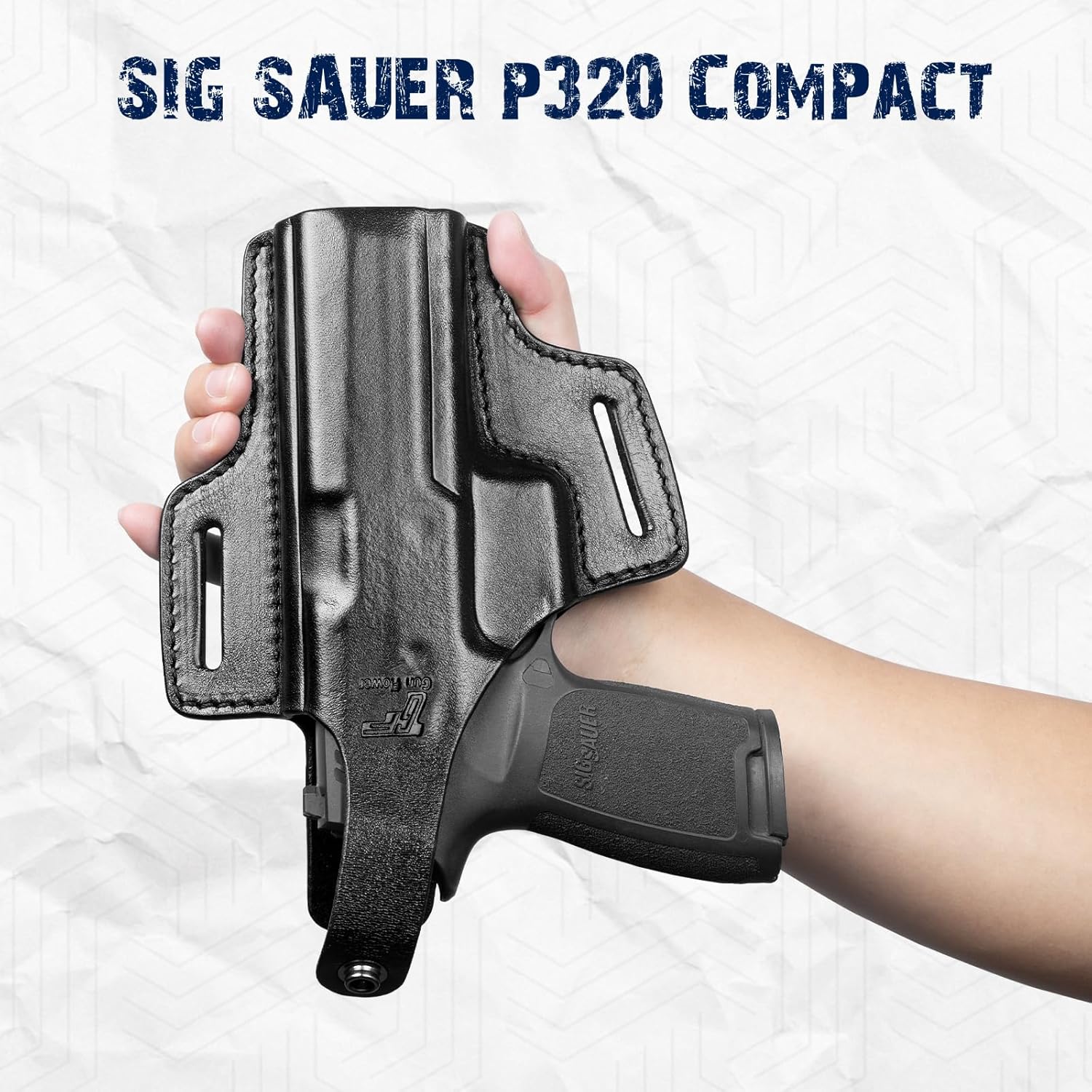 OWB Leather Holster for Glock 17 19 19X 22 23 45, Taurus G2C/G3C, Sig P320 Compact, Colt 1911 5’’ No Rail – Full Grain Leather, Thumb Break Retention, Right Hand, 1.5/1.75'' Belt Compatible