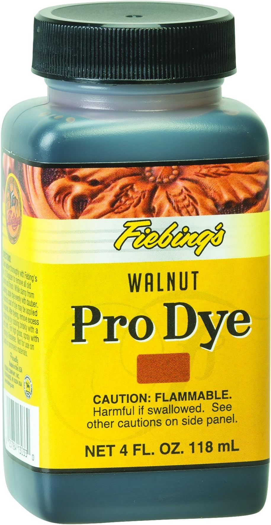 Fiebing's Pro Dye Leather Dye (4 Fl Oz) - Alcohol-Based, Penetrating, Permanent Dye for Shoes, Belts, Furniture - Vivid Color, Superior Color Fastness