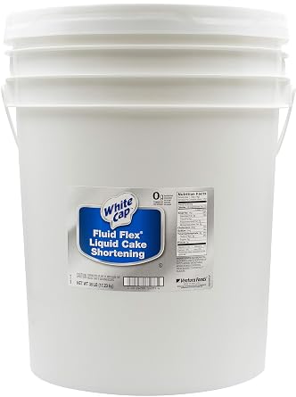 White Cap Liquid Cake Shortening, 38 Pound - Bulk Vegetable Shortening for Professional Baking & Frying, Ready-to-Use with Emulsifiers, Neutral Flavor