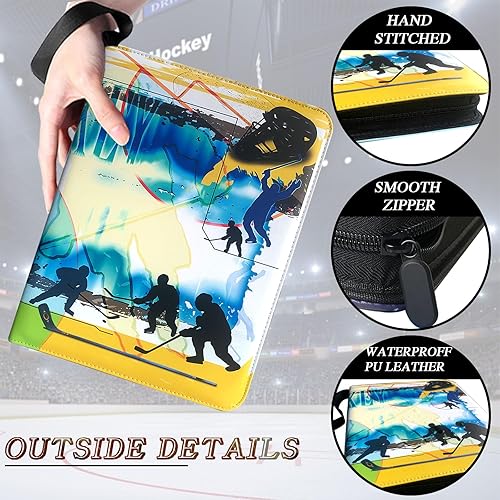 Miniatura 3 de Carpeta de tarjetas de hockey con 900 bolsillos, soporte para tarjetas coleccionables con 50 fundas extraíbles para 900 tarjetas deportivas, álbum