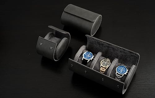 Miniatura 8 de GUKA Estuche de viaje para hombres Organizador de almacenamiento y exhibición, almohadas extraíbles y separadores sólidos para almacenamiento en el