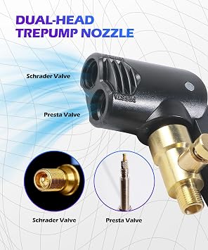SCUARI Presta Valve Adaptor,Car Accessories Bike Tire Inflator Adapter,Dual Head Pump Nozzle Bike Track Pump Tyre Air Pump Connector,Tire Chucks,Fits Most Cars,Bicycles,Motorcycles,Trucks