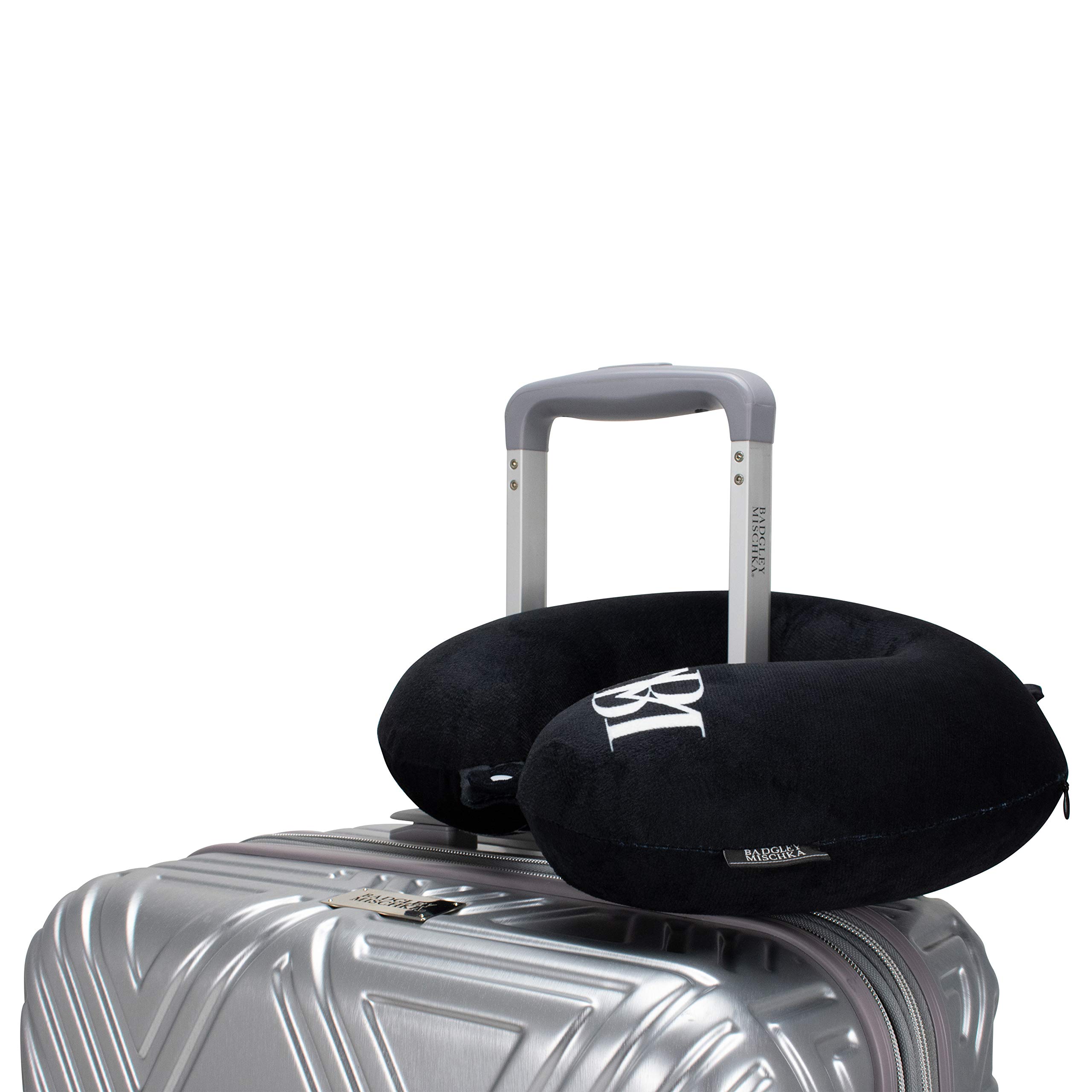 Badgley Mischka Almohada de viaje de espuma viscoelástica para el cuello (azul cobalto)
