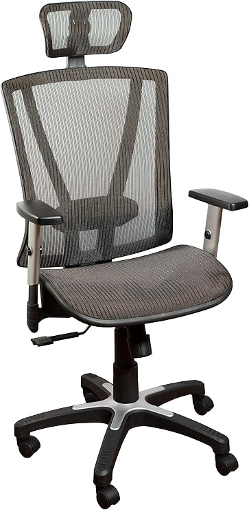 Ergonomic Height Adjustable, Home Office, Mesh, Desk, Computer Lumbar Support, Back Relief, Comfortable Breathable Chair, 52 Inch Max, Brown (ERG2000)