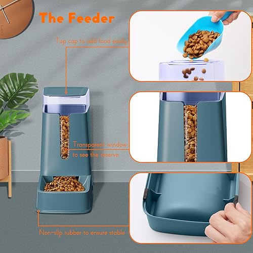 Miniatura 3 de 2 paquetes de comedero y bebedero automático para gatos, dispensador de comida y agua para perros pequeños, medianos y grandes, gatos, perros,