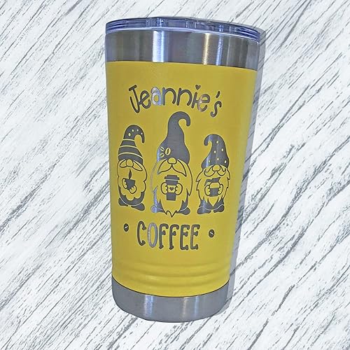 Miniatura 2 de Vaso de café de gnomo, taza aislada personalizada con tapa, grabado personalizado con tu nombre, elección de color