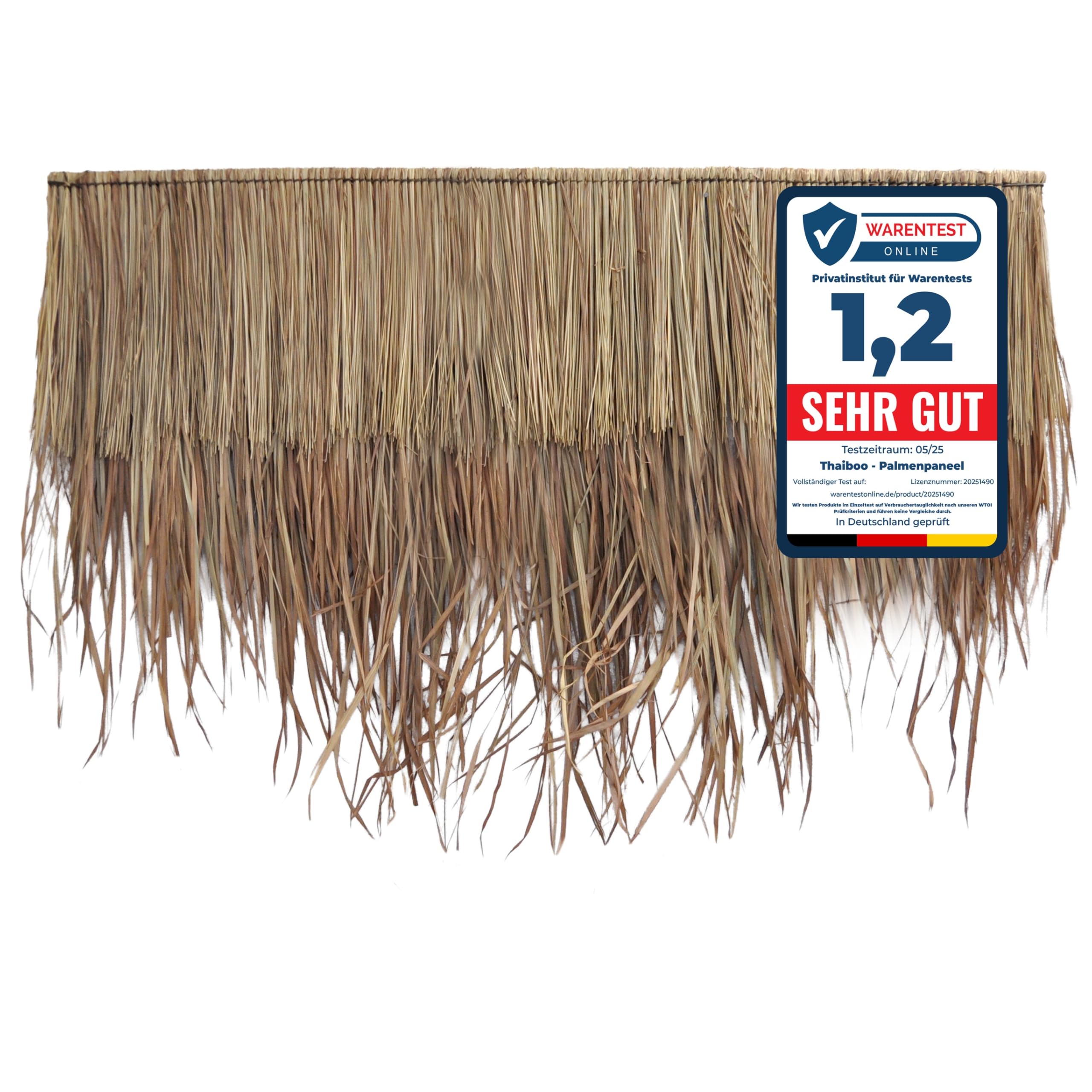 Palmdach Paneele Palmschindel Palmenblätter | Nachhaltiges Naturmaterial | Wetterfest Regendicht und Langlebig | Innen- und Außenbereich | ca. 148 cm x 80 cm | 10 Stück
