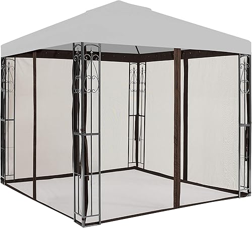 Miniatura 2 de APEX GARDEN - Mosquitera de repuesto universal para cenador de 8' x 8' (Solo red antimosquitos - Marrón)