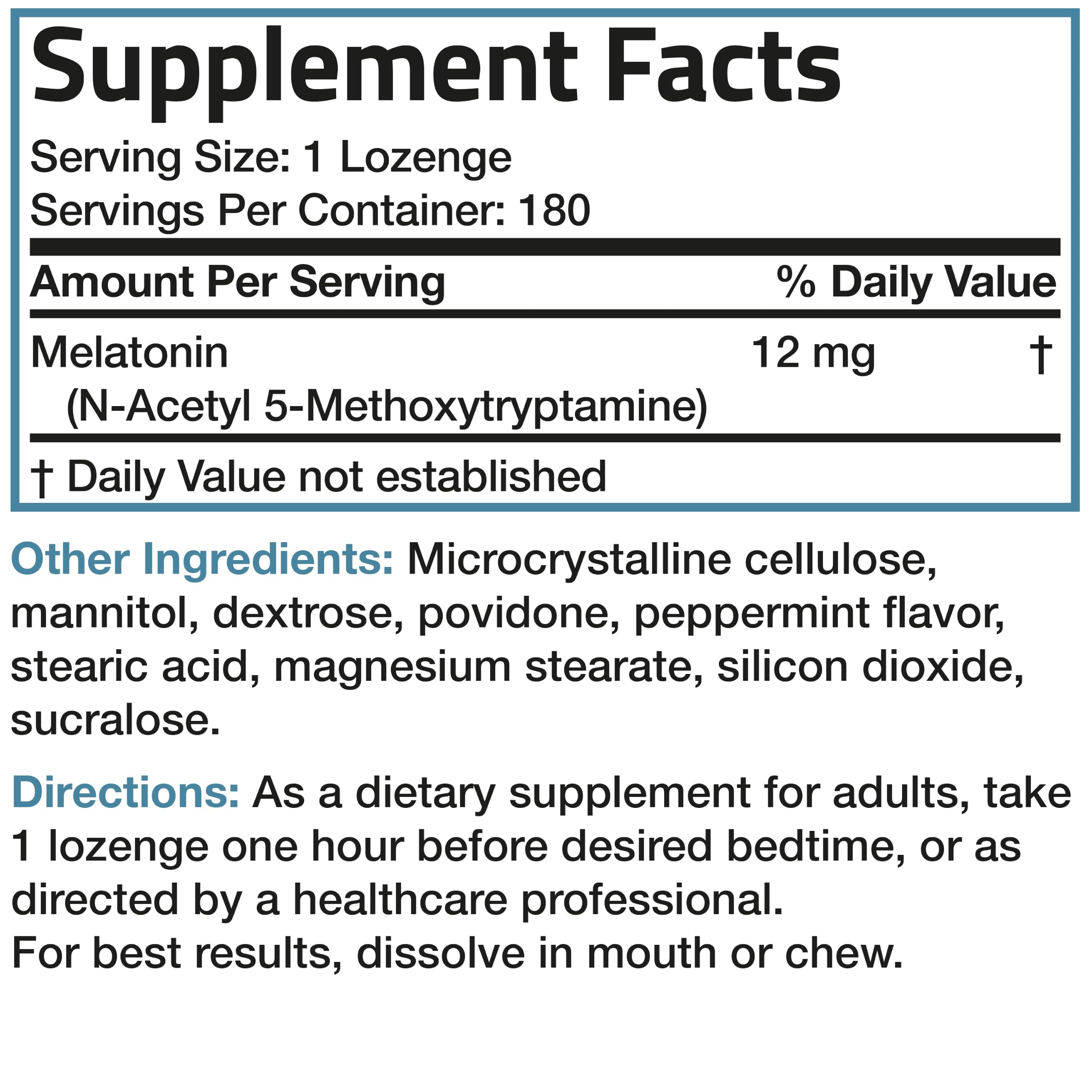 Bronson Melatonin 12 mg Fast Dissolve Sleep Support, 180 Lozenges — Amazon image 8