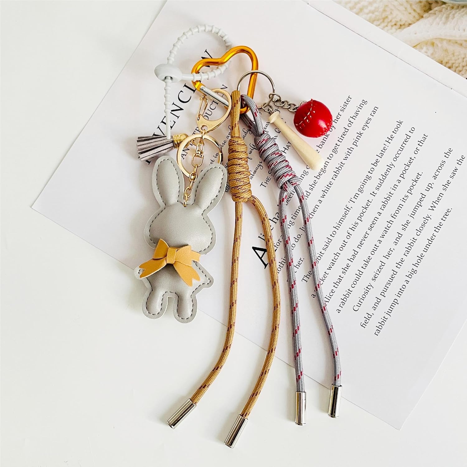 QTMY Cute Bunny Keychain Bag Charms for Handbag Purse Backpack Accessories for Bogg Bag,658 - Image 2