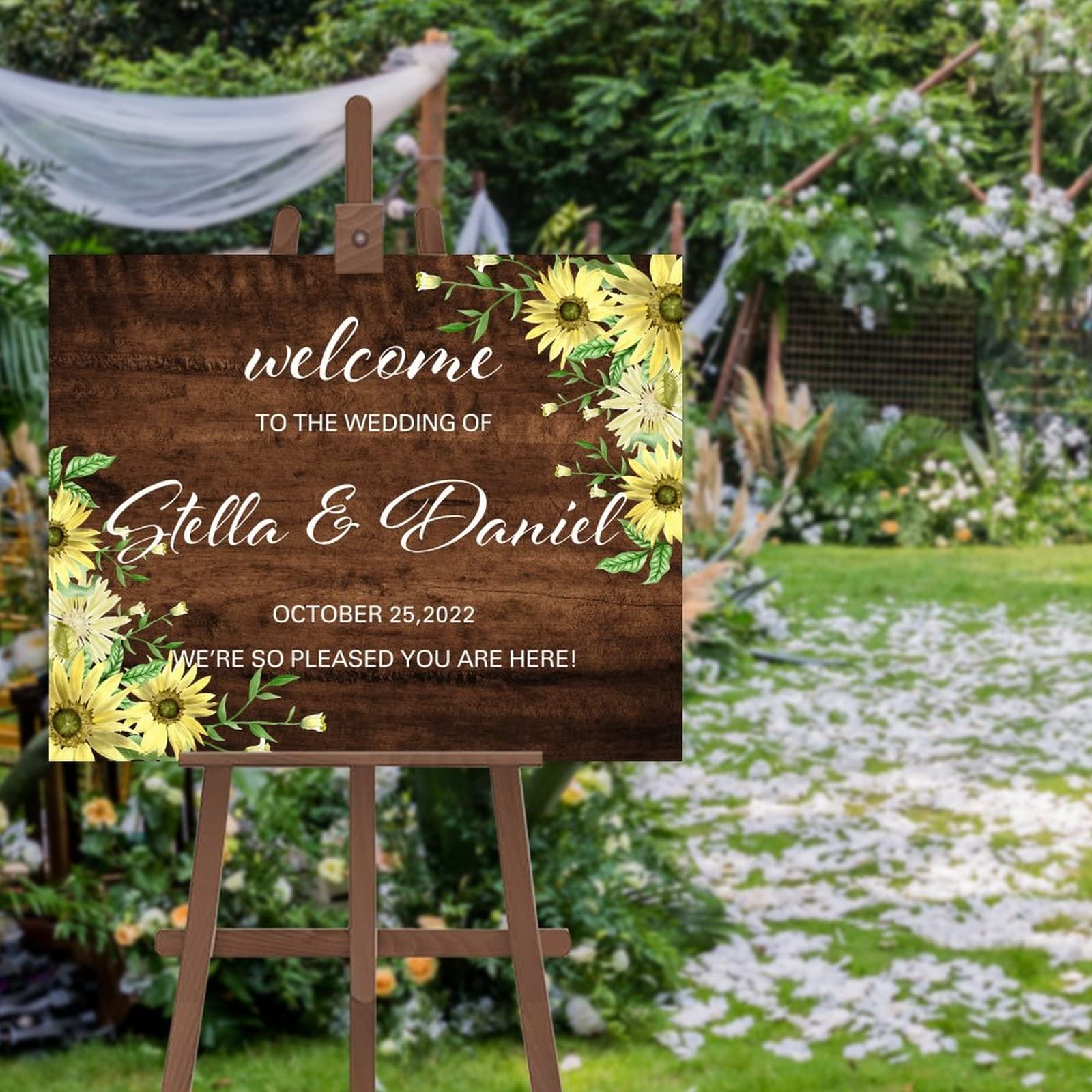 NABRAND Letrero de madera personalizado de bienvenida de boda, letrero de boda retro de ensayo para cena, letrero de madera, cartel de recepción de boda, póster para ceremonia, compromiso, fiesta,