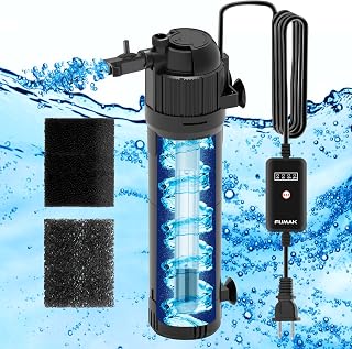 U - V Aquarium Filter for Green Water, Fish Tank Filter Pump with Timer, Dual Mode(Aeration/Rainfall) Fish Filter Turtle Tank Filter for 40-120 Gallon Tanks, Flow Rate & Direction Adjustable