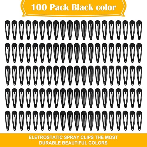 Miniatura 5 de 100 pinzas para el cabello a presión, pinzas para el cabello dobladas de 2 pulgadas, pasadores de metal, bonitos accesorios para el cabello de color