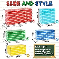Vista 2 de Bloques de papel de construcción de cartón, 24 bloques para personas apilables, ladrillos de papel, suministros de bloques de construcción
