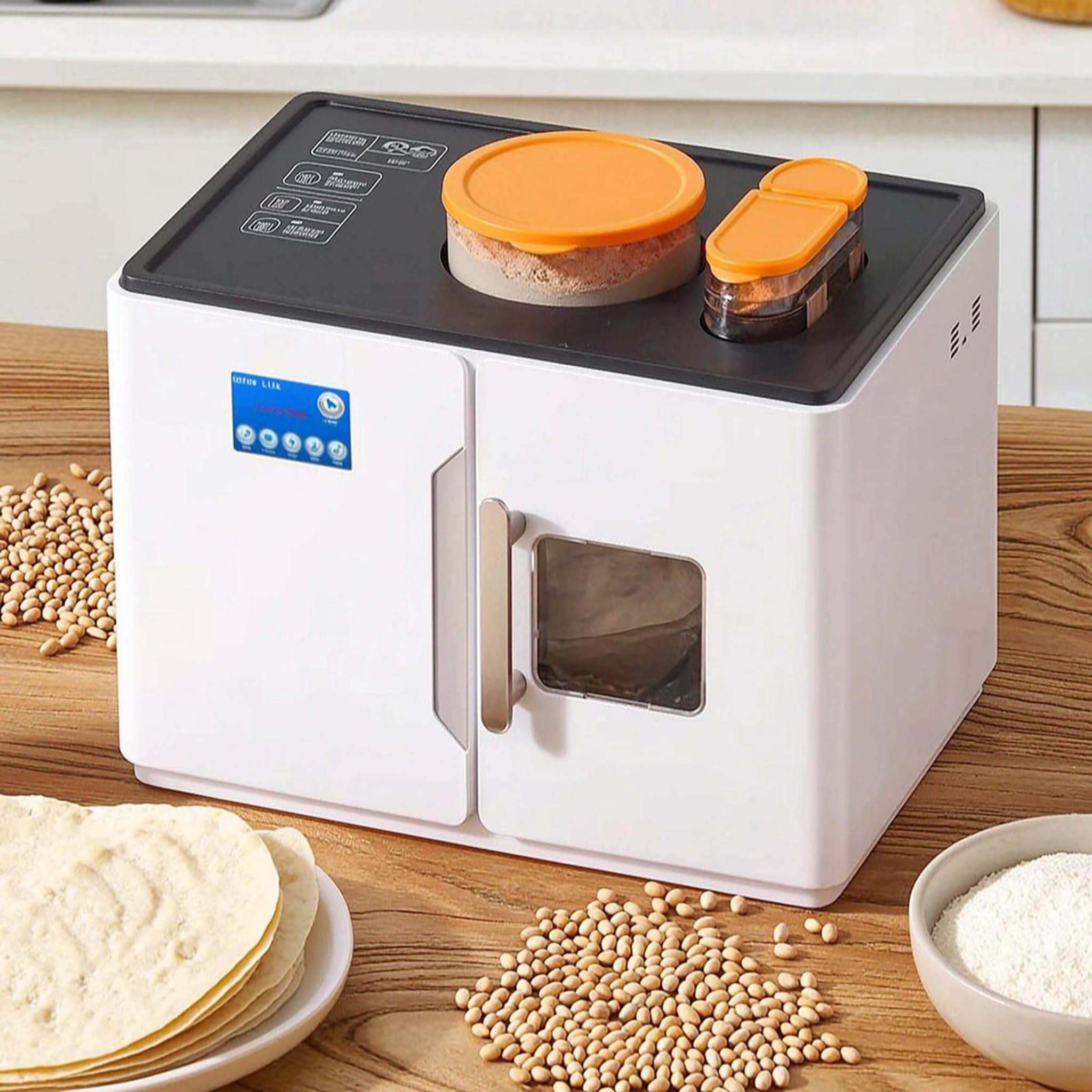 Sjyclaviger Machine Roti Maker, Roti Maker Machine, Adjustable Thickness For Tortillas, Make 20 Delicious Flatbreads, For India Roti, Chapati, Flour Tortilla