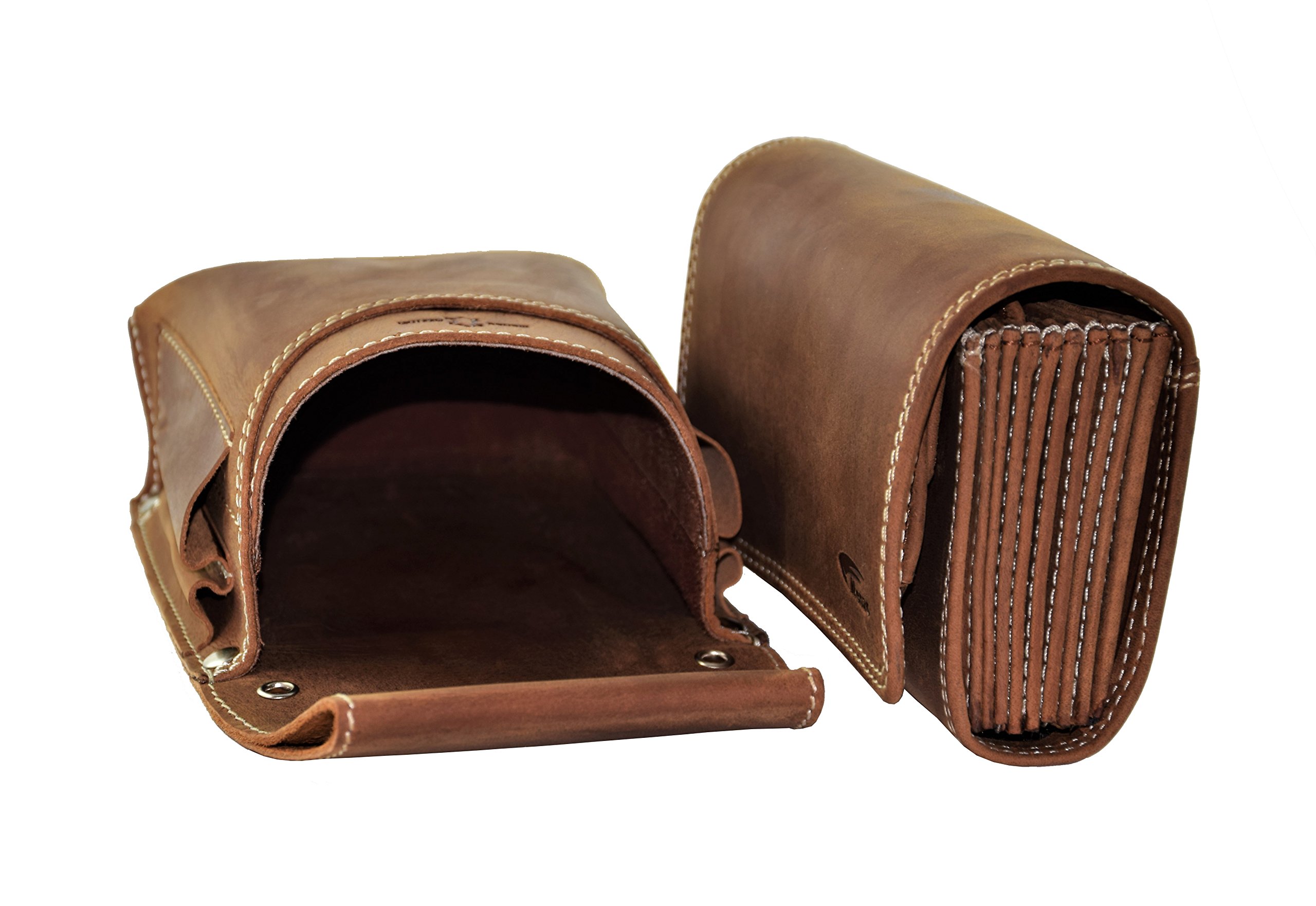 Menzo Ensemble de serveur professionnel GARANTIE 12 MOIS ! Bourse pour serveur Cuir Double Couture différents Coloris et Motifs