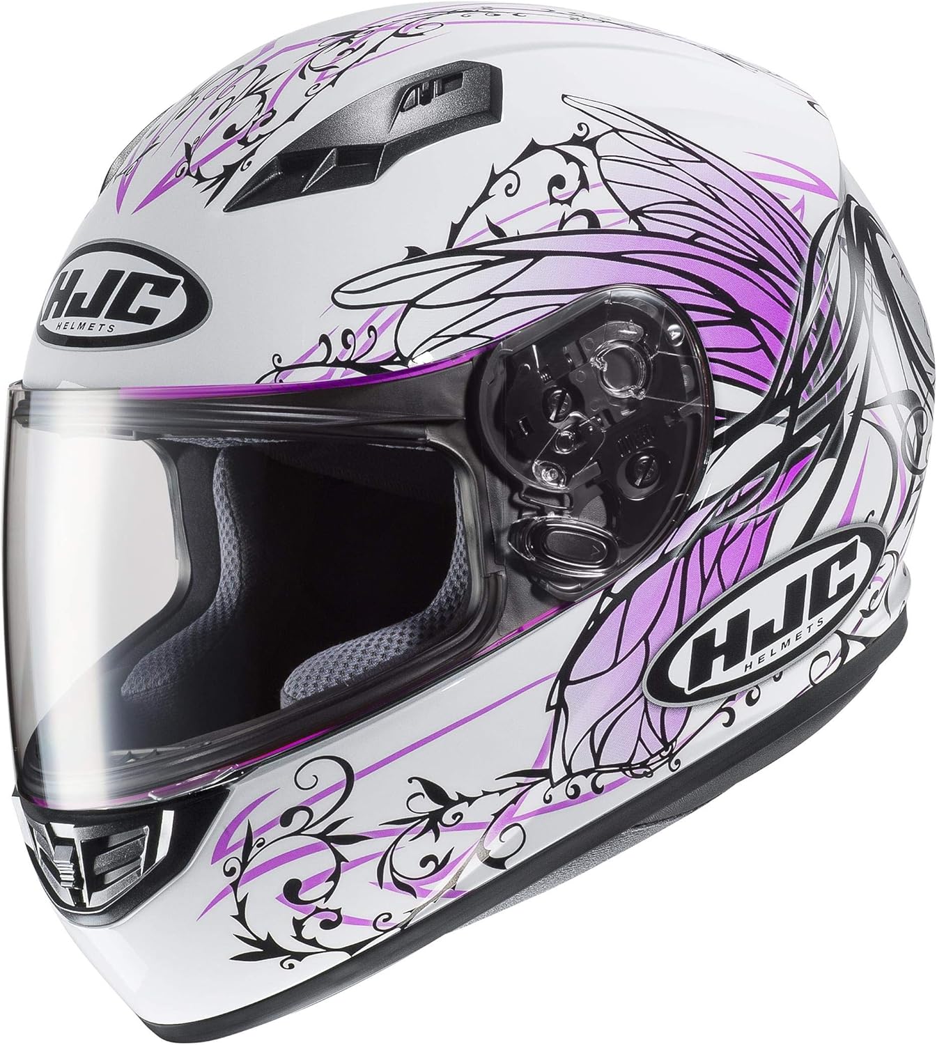 HJC Helmets Unisex-Adult Full Face CS-R3 Fullface Helmet Naviya (White/Fuchsia,), small (148-982)