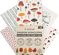 Vista 11 de SUPERSCANDI Paquete de 5 paños de cocina suecos para cocina, 100% biodegradables y compostables, reutilizables, lavables, seguros para alimentos
