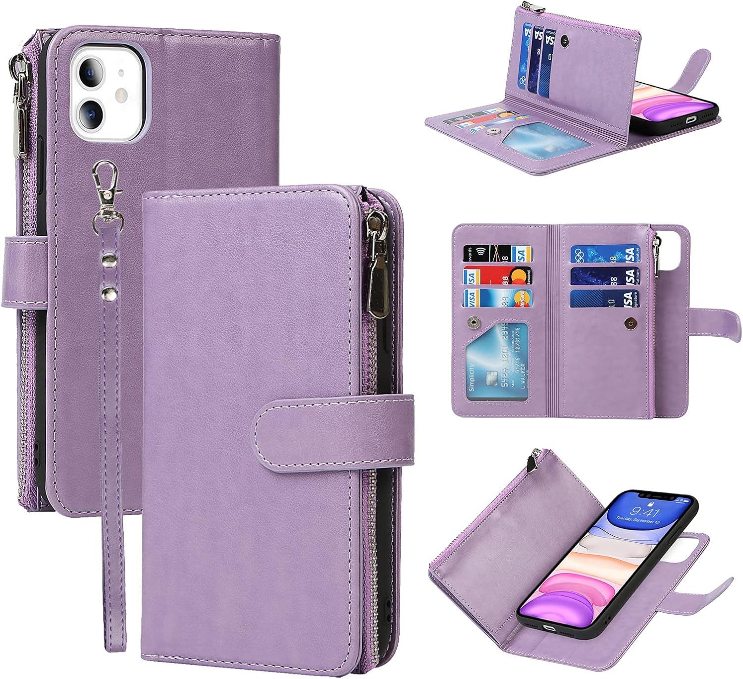 ELTEKER Case for iPhone 11 Wallet Case,2 in 1 Detachable Flip Wallet
