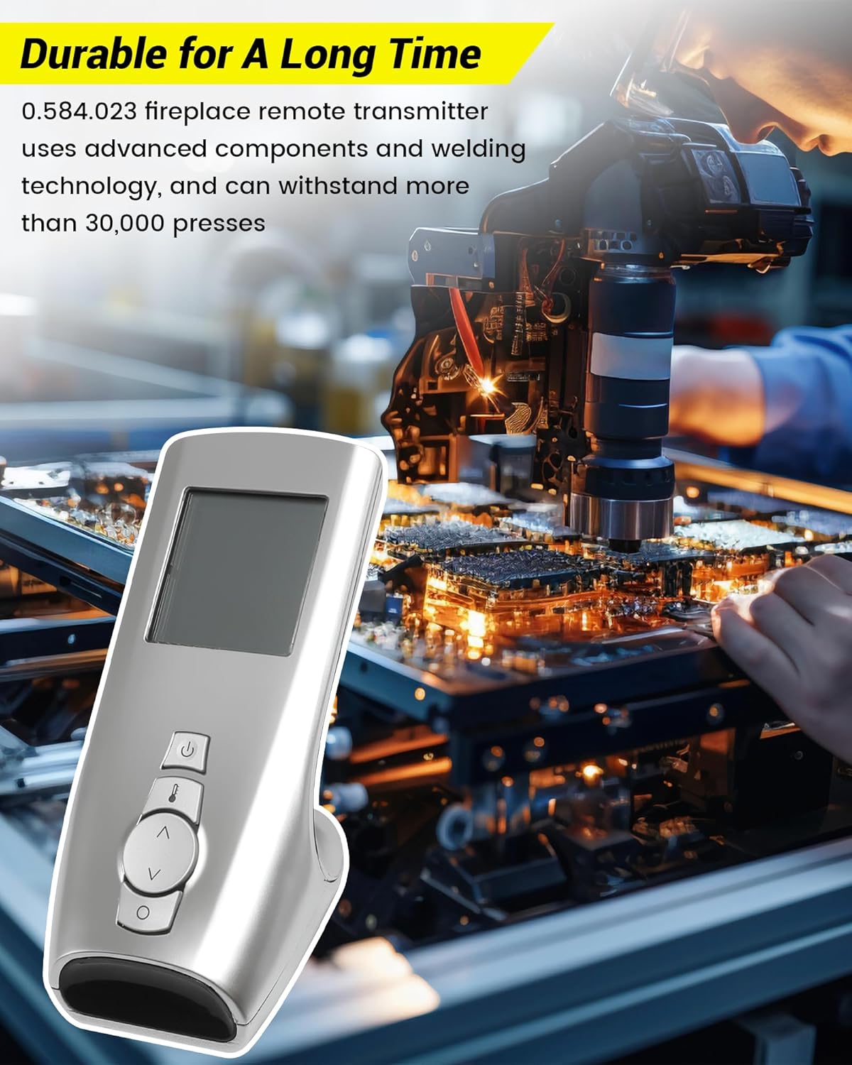 0.584.023 Silver Fireplace Remote Control Transmitter Compatible with GTMF Series Fireplace Remote Control Handheld Thermostat for SIT Proflame 1 DFC Control Module (Not Black Transmitters)