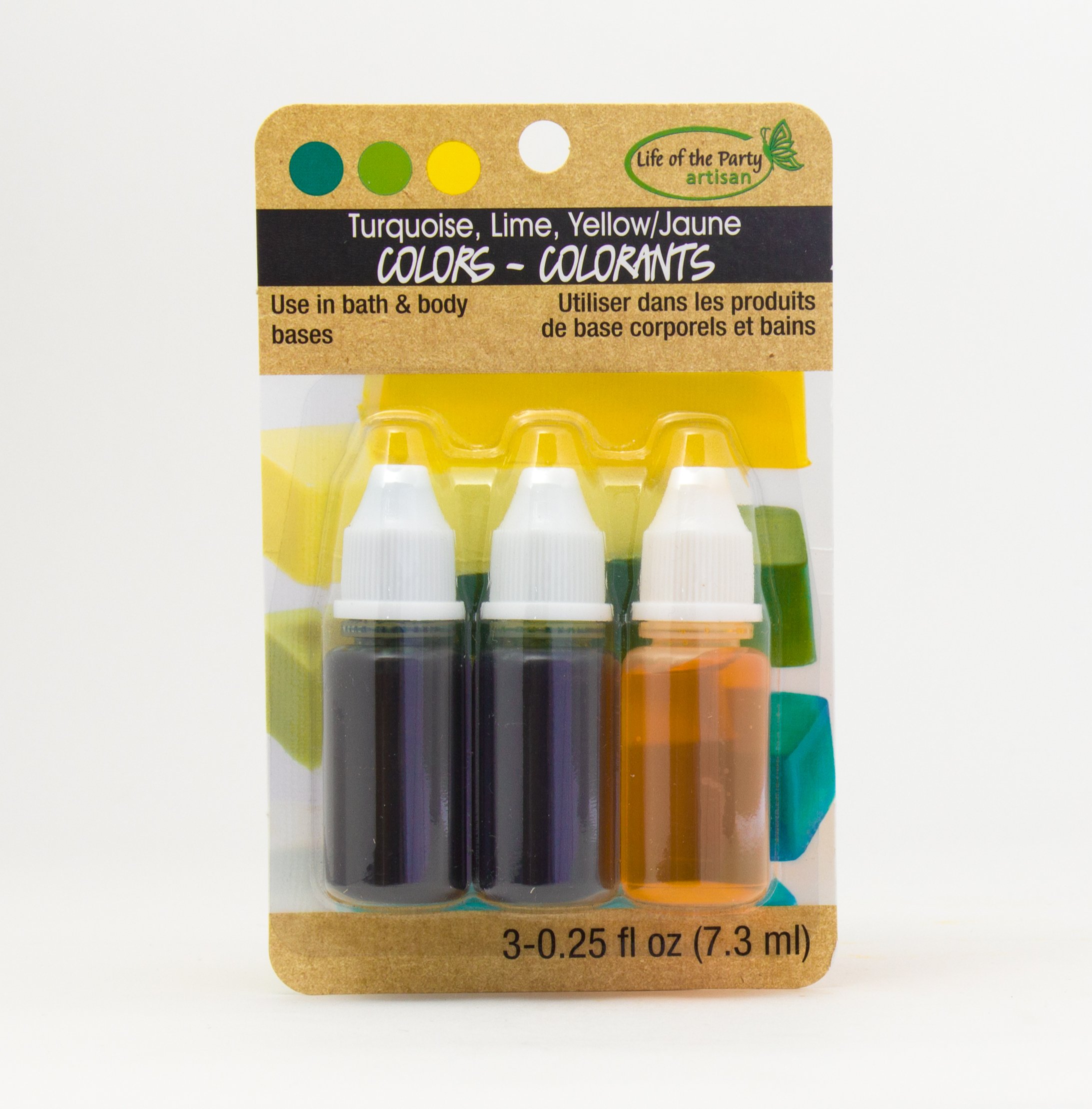 Life of the Party Turquoise, Lime, YellowLiquid Colors,3 Pack,53016