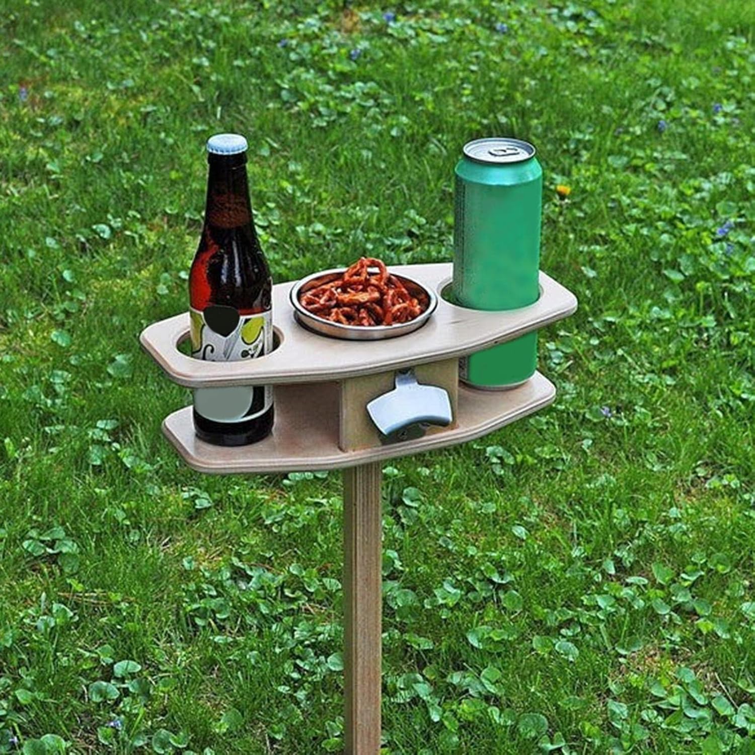 FHS Outdoor Solid Wood Wine Table Garden Lawn Wine Glass Beer Cup