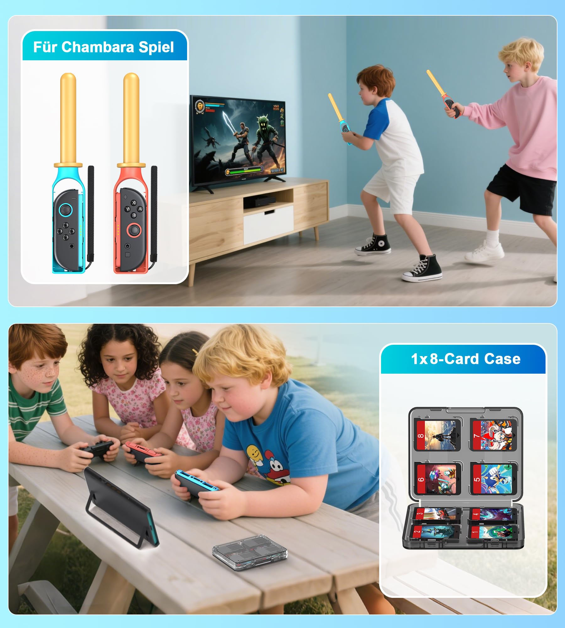 15 in 1 Switch 2 Sport Zubehör Set für Nintendo Switch 2, Familienparty Paket Sportspiele Zubehör, Aufbewahrung für Switch 2 Sport Spiel Organizer, 15 Stück(nur für Switch 2)