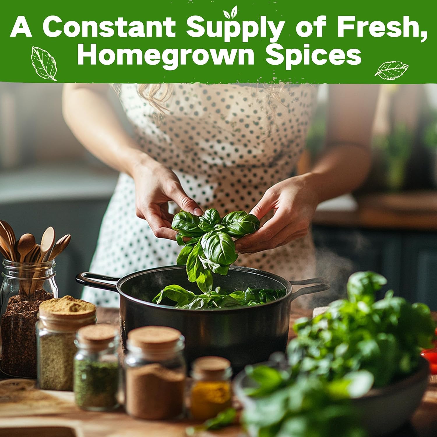 LUSH&DEW Culinary Herbs Kitchen Garden Seed Bank, Gardening Gifts for Women Men, 16 Varieties Non-GMO Heirloom Seeds for Planting Herb in Raised Garden Beds Windowsill, Survival Kit for Cooking Spices