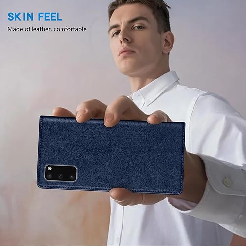 Miniatura 215 de ZZXX Funda tipo cartera para Samsung Galaxy S20 con bloqueo RFID, soporte de ranura para tarjetas, funda protectora de cuero magnético fuerte