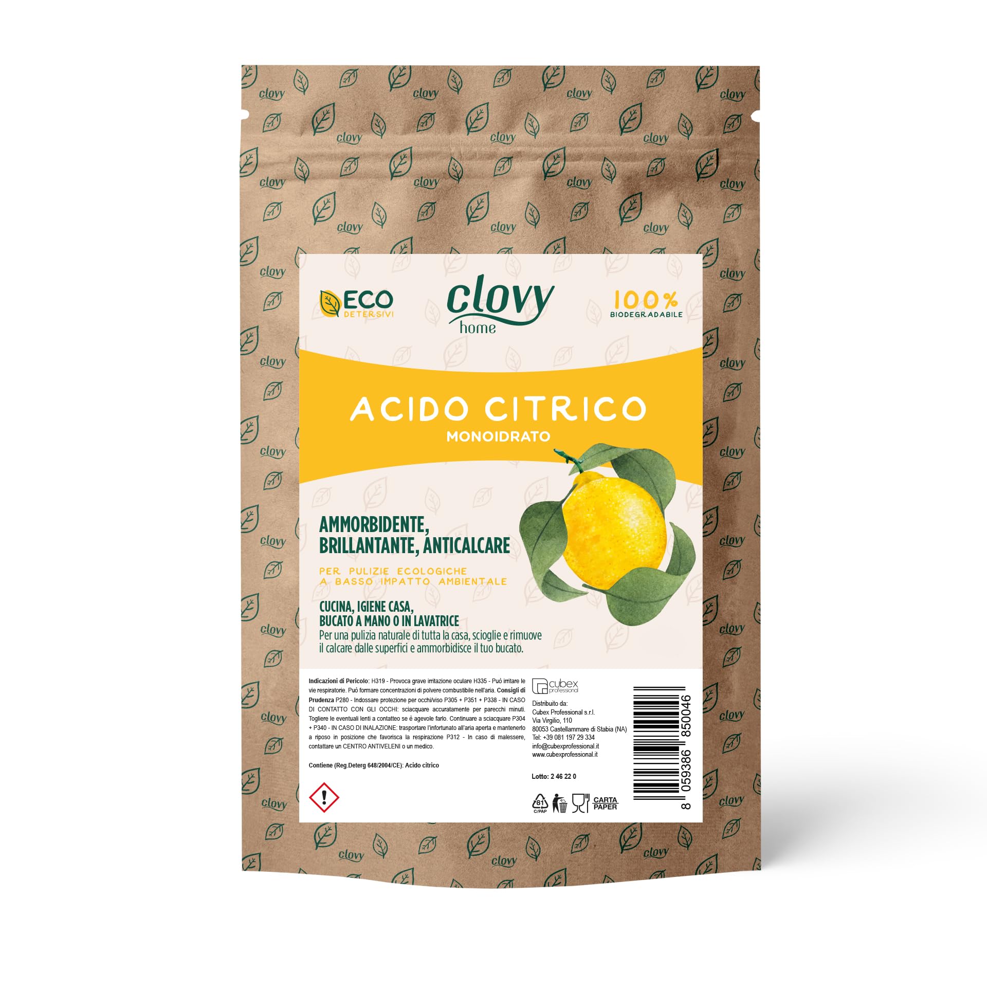 Acido Citrico 4,5 Kg | 500 Lavaggi | Ammorbidente Brillantante E Anticalcare | 100% Puro | Acido Citrico Monoidrato In Polvere | Pulizie Ecologiche E Naturali Per Lavatrice E Casa | Made In Italy