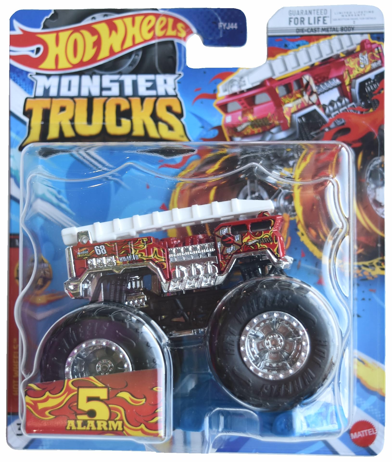 Hot Wheels Monster Trucks 5 Alarm, Includes Connect and Crash Car