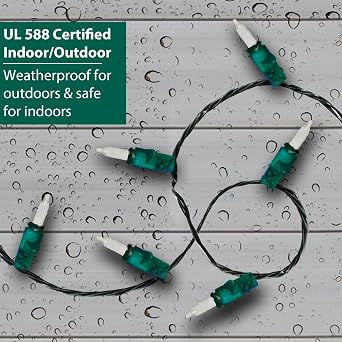 Brite Star 35 Lt Straight Line Lights, Clear, Green Wire