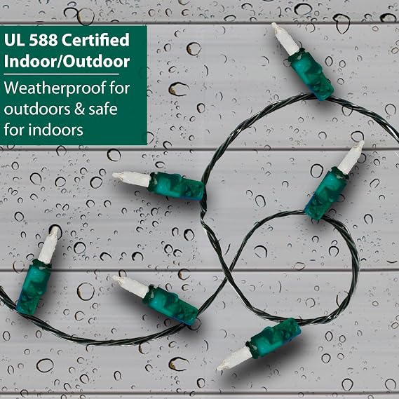 Brite Star 35 Lt Straight Line Lights, Clear, Green Wire