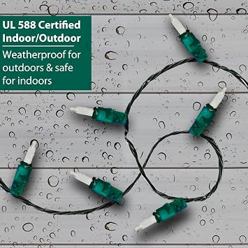 Brite Star 35 Lt Straight Line Lights, Clear, Green Wire
