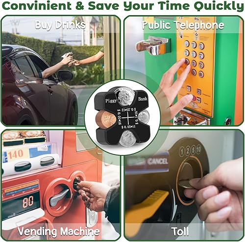 Miniatura 6 de Soporte de monedas para automóvil, organizador portátil de cambio de monedas, estuche dispensador de monedas para coleccionistas, soporte universal