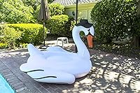 Vista 8 de Poolmaster Flotador de piscina Jumbo Rider, cisne, blanco, extra grande