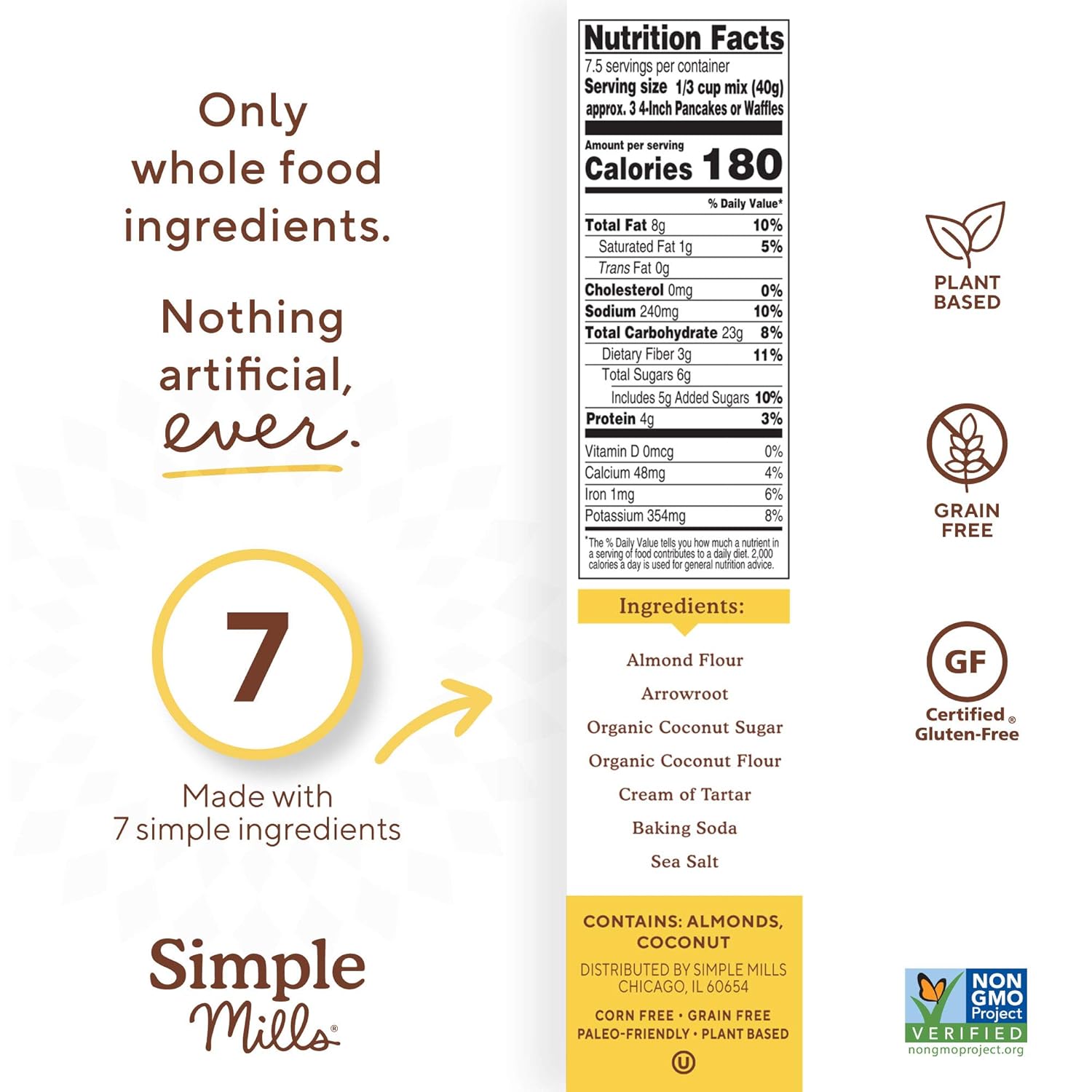 Simple Mills Almond Flour Baking Mixes - Gluten Free Banana Bread, Pancake & Waffle Mixes (3 Pack)