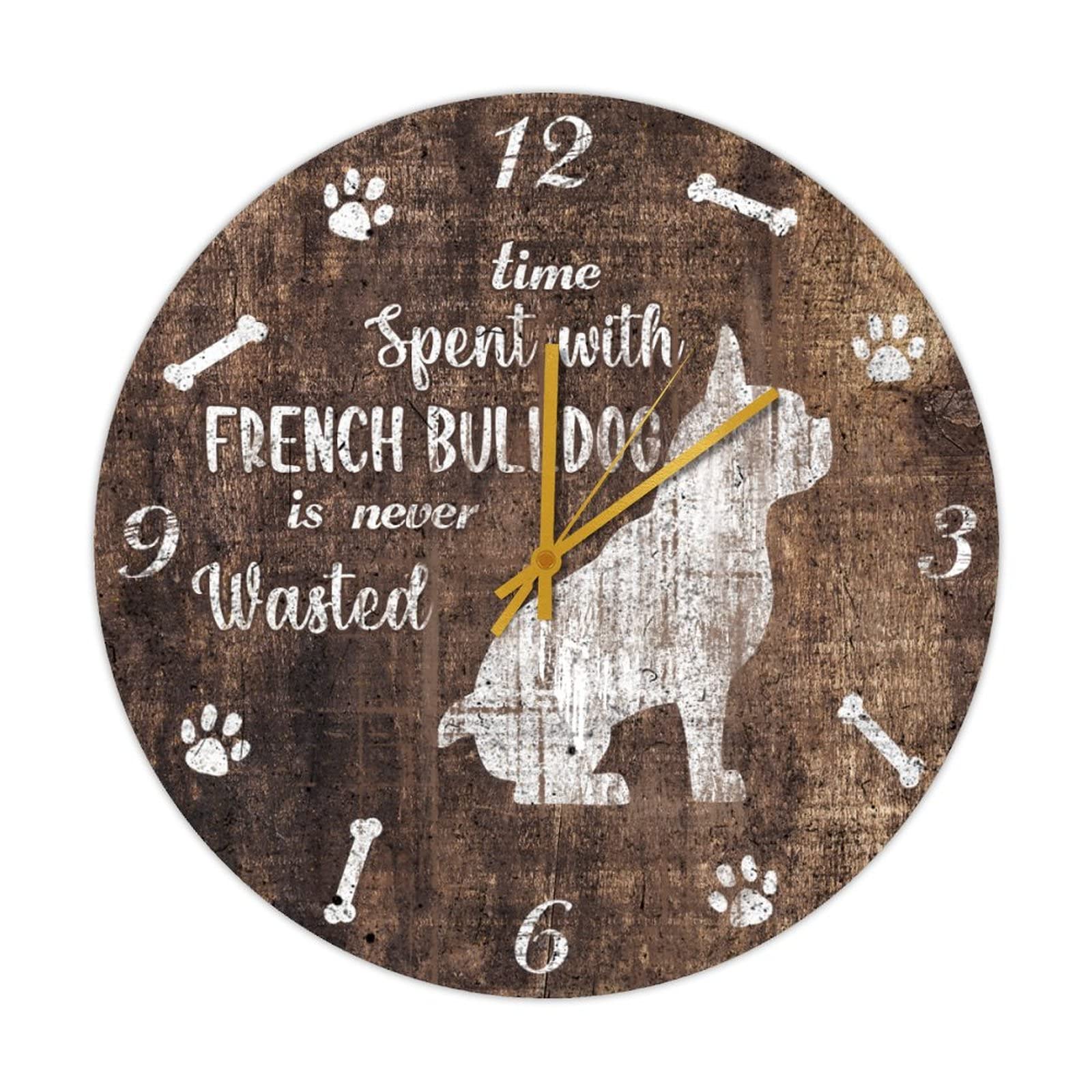 Horloge ronde en bois vintage 38cm décoration murale maison et ferme